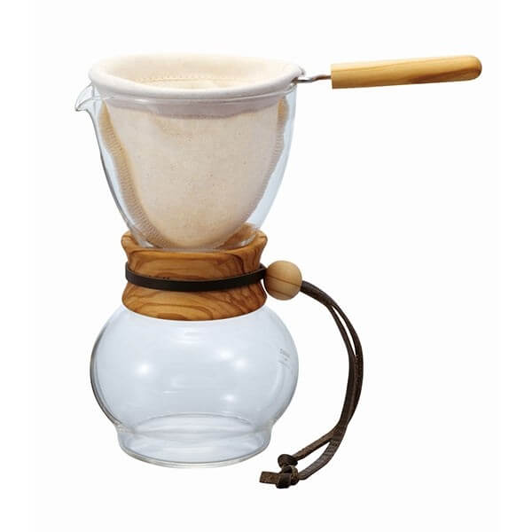 Hario Drip Pot Woodneck – mit Olivenholz-Henkel