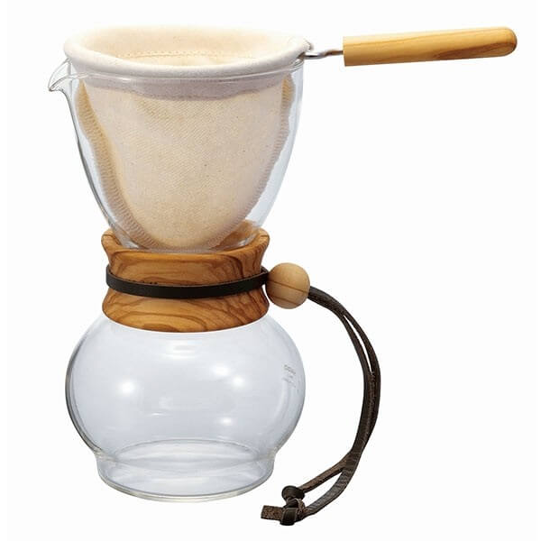 Hario Drip Pot Woodneck – mit Olivenholz-Henkel