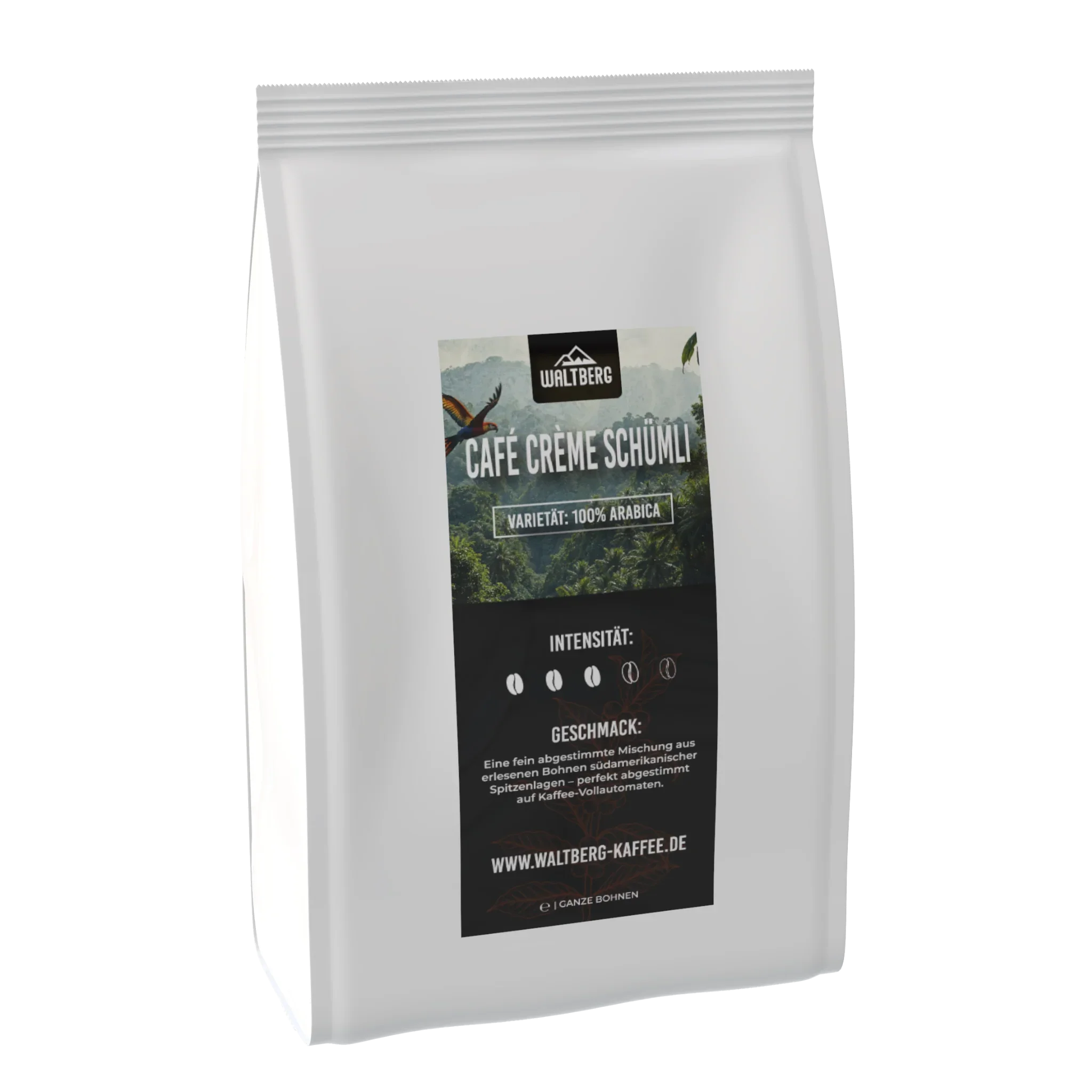 Kaffee-Verpackung Café Crème Schümli, 100% Arabica Bohnen, intensitätsbewertet