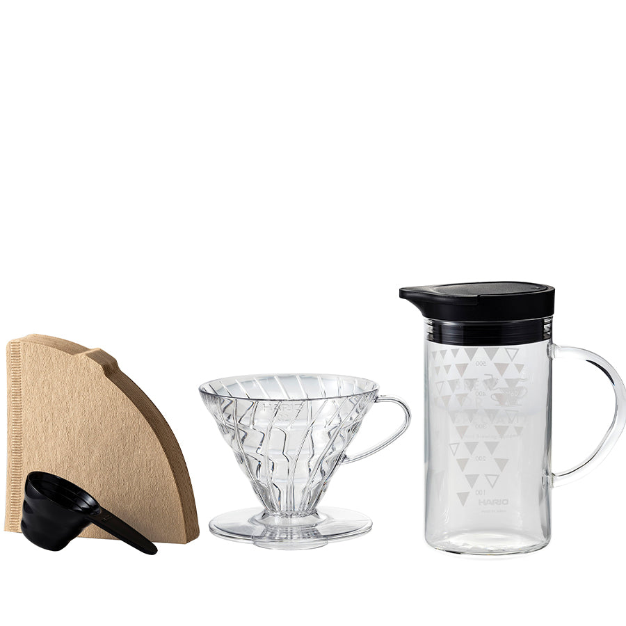 Hario V60 Dripper & Thermo Color Server Set 02 - Clear