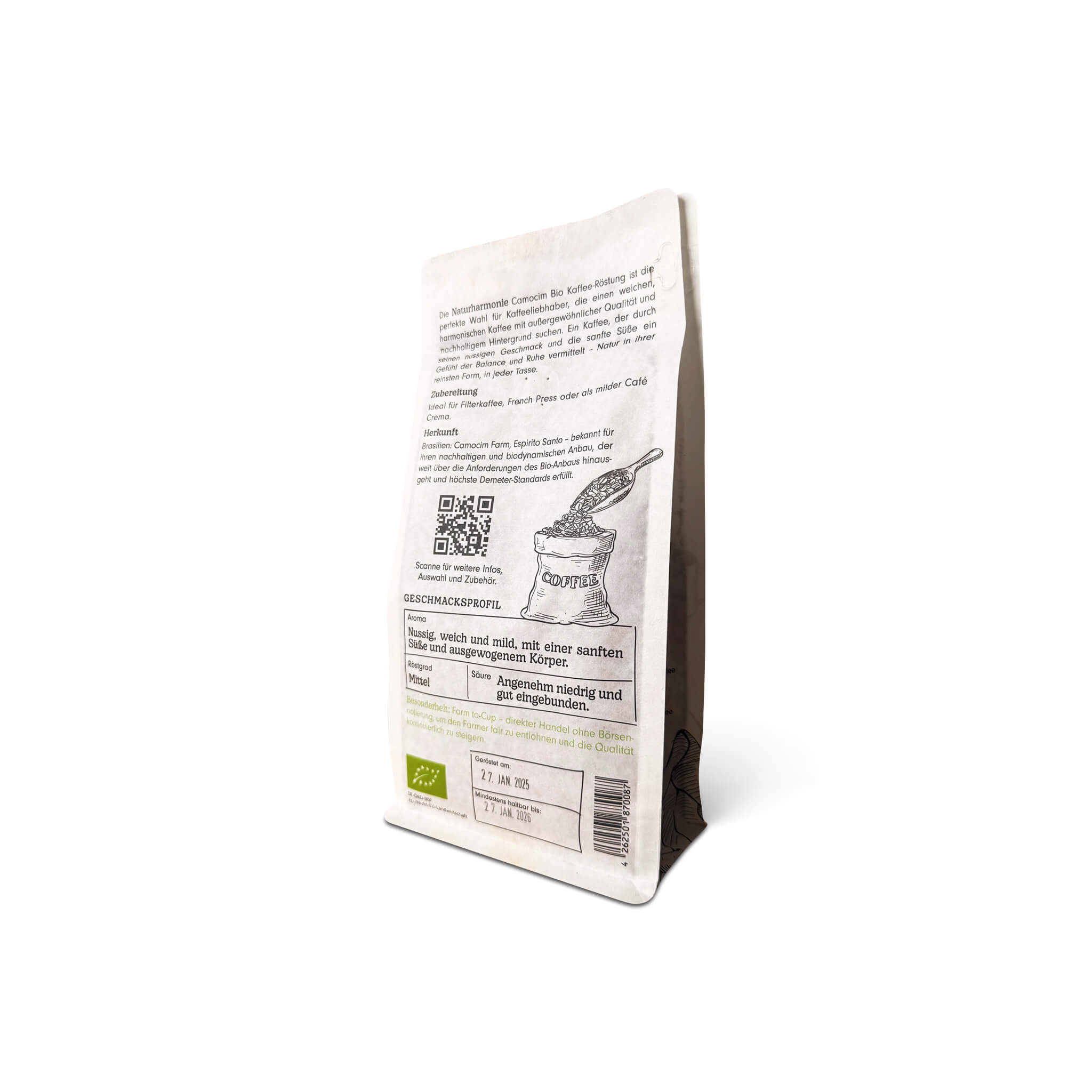 Demeter Filterkaffee Naturharmonie Kaffeebohnen
