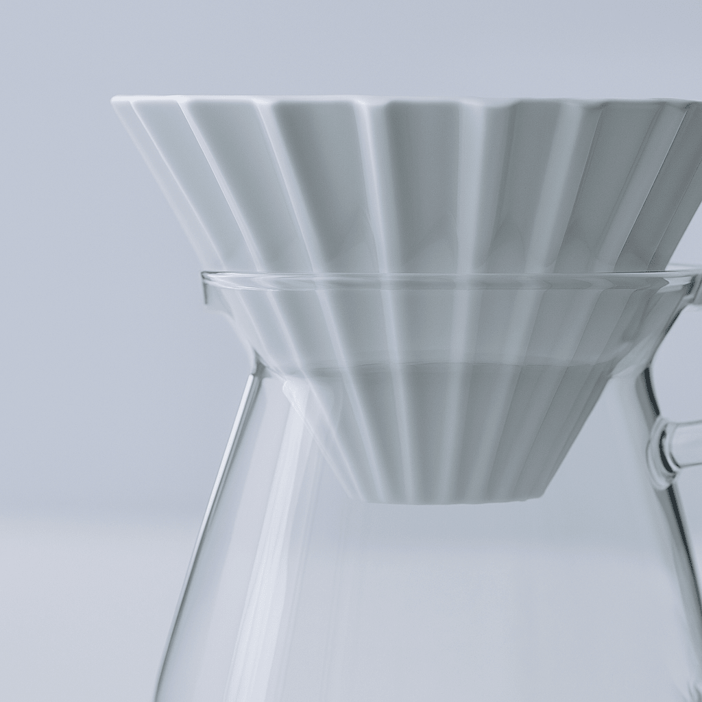 Origami Glas-Server in Kollaboration mit Hario