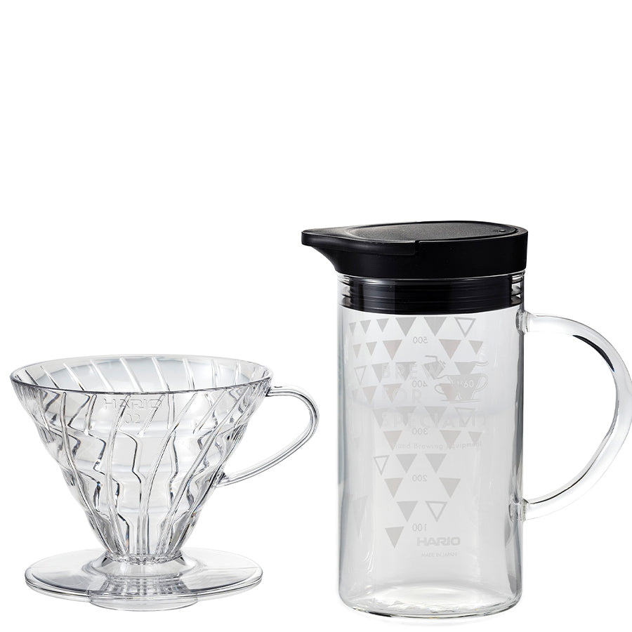 Hario V60 Dripper & Thermo Color Server Set 02 - Clear