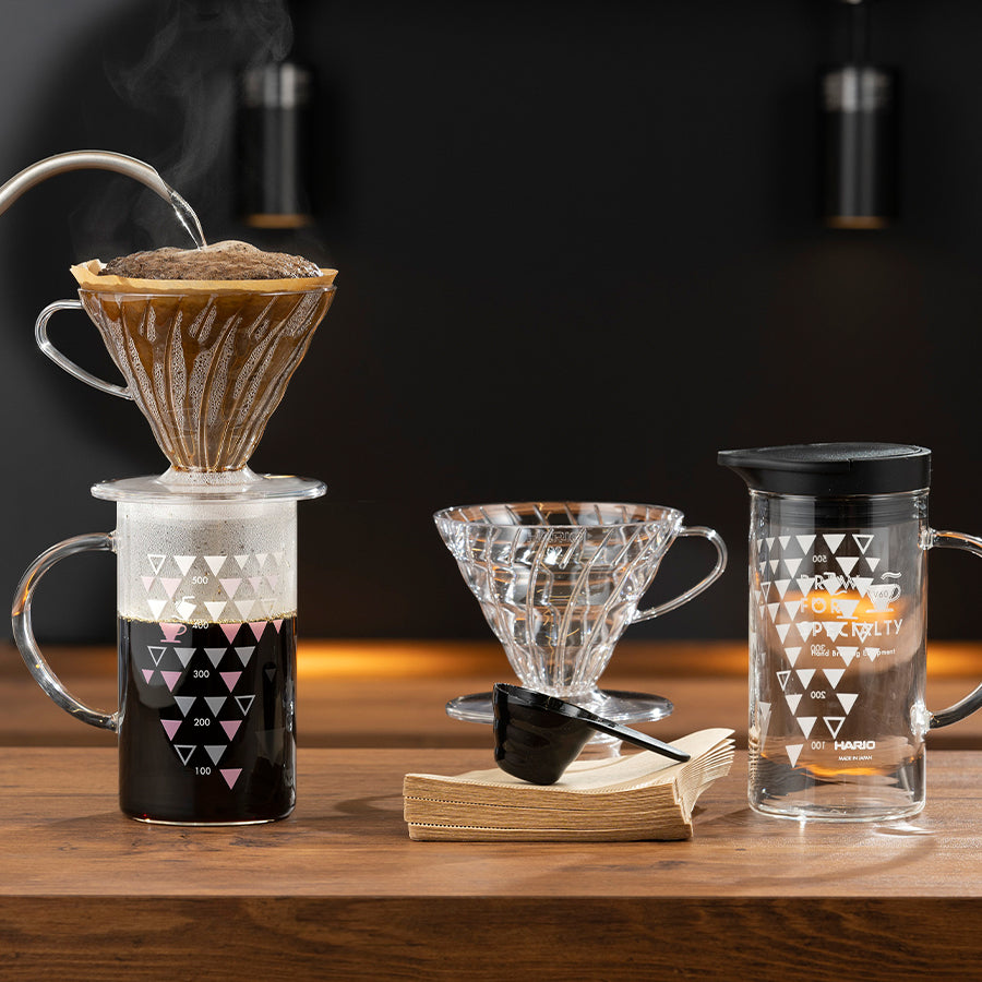 Hario V60 Dripper & Thermo Color Server Set 02 - Clear