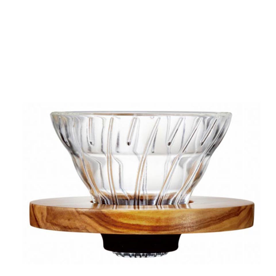 Hario Glass Coffee Dripper V60 01 (Olivenholz)