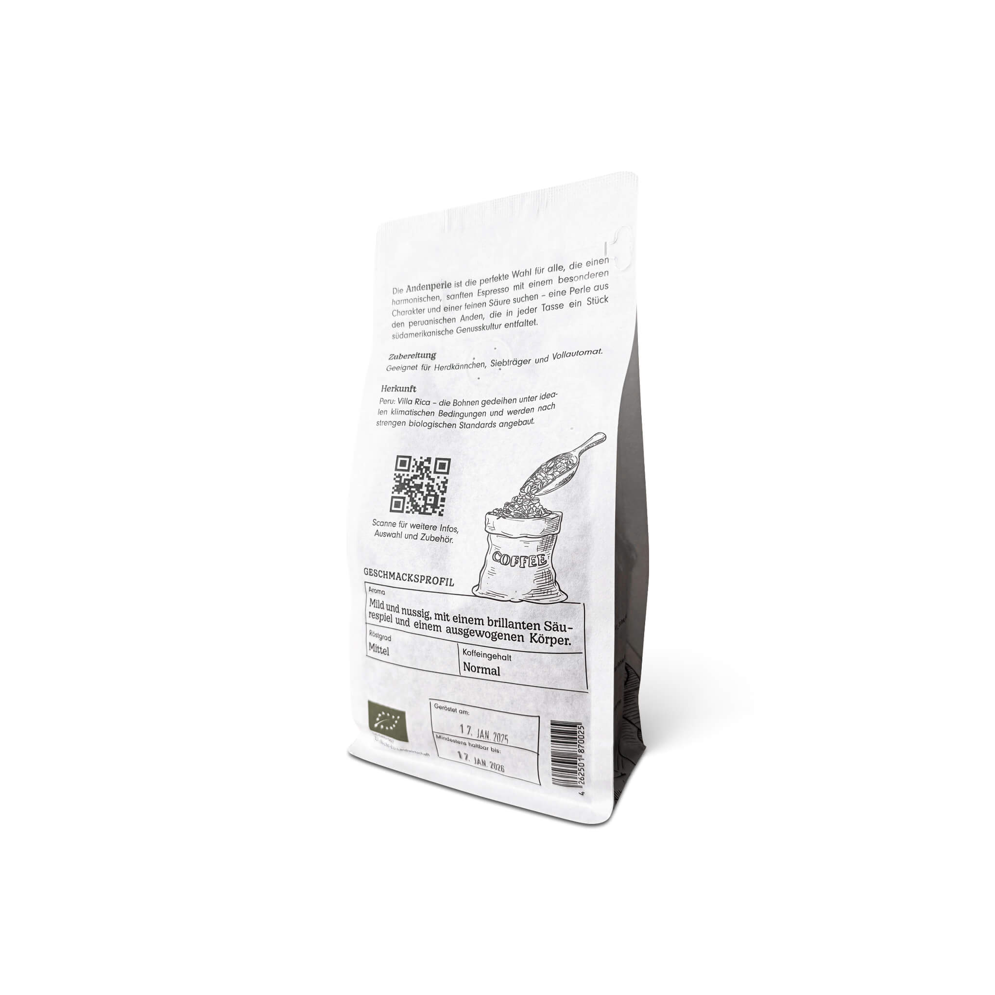 Bio Espresso Andenperle Kaffeebohnen